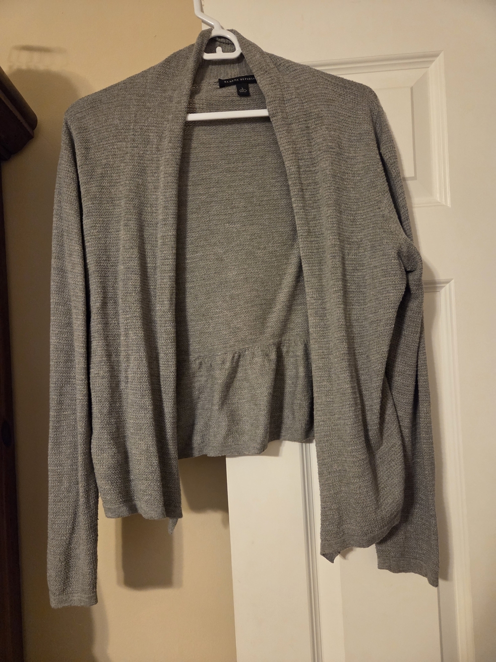 Banana Republic Gray Open Front Knit Cardigan Large Excellent